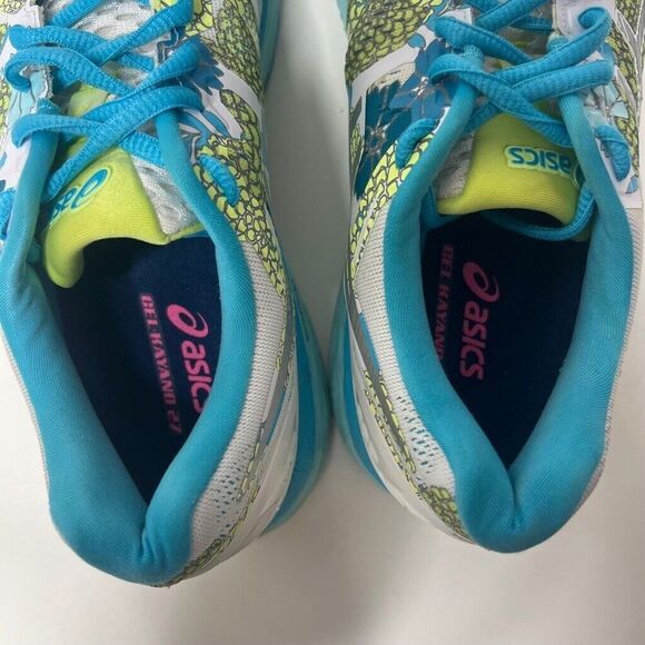 Asics Gel-Kayano 27 Sneakers Shoes Womens Size 9 White Blue Floral Flyte Foam - Picture 7 of 10